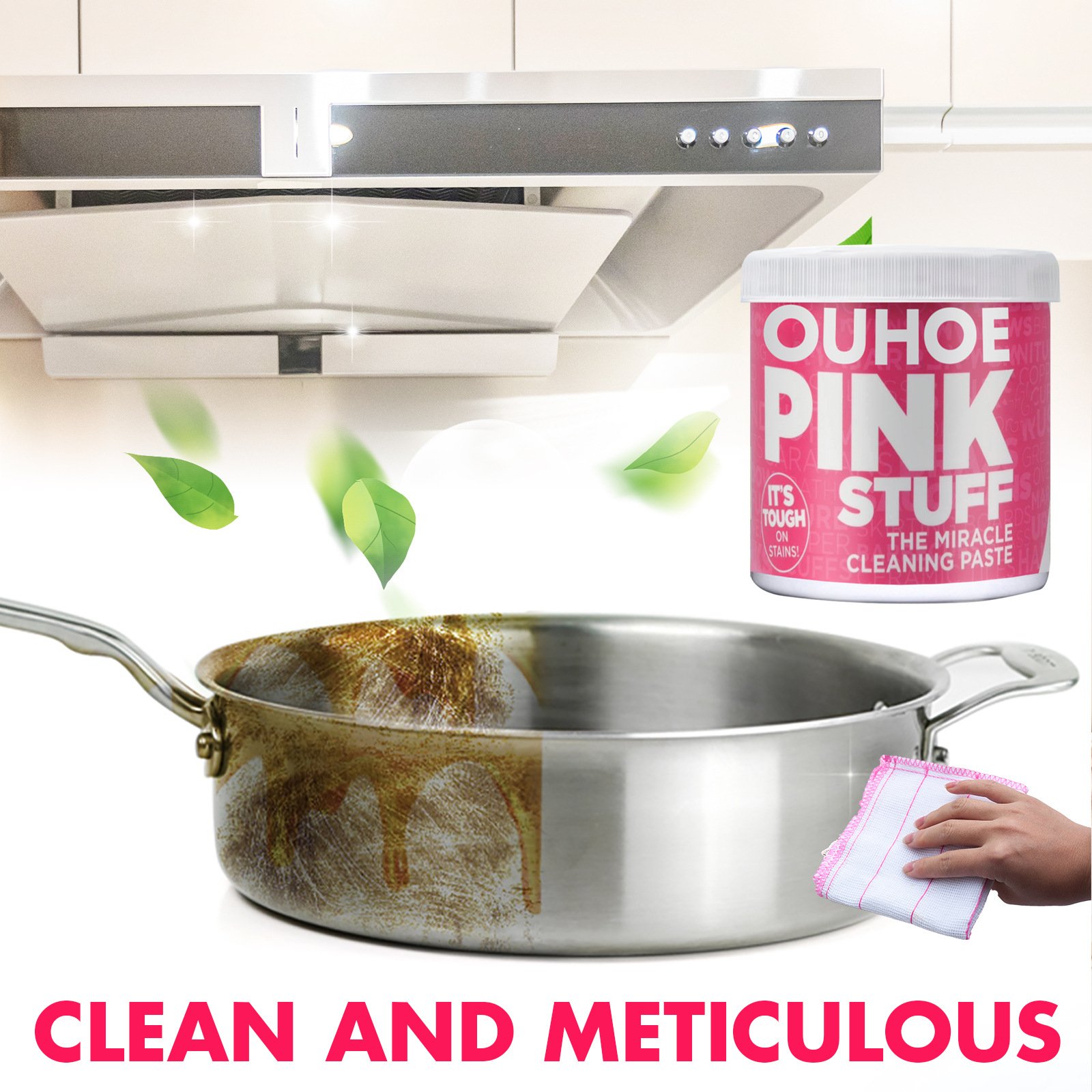 Home gentle multi-functional cleaning cream to remove heavy grease kitchen universal pink cleaning powder