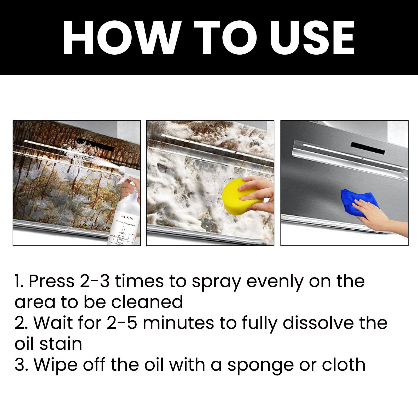 Jue fish Oil And Grease Cleaner Easily Oil Stain Cleaners Multipurpose Heavy Oil Cleaner