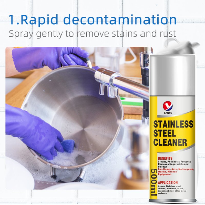 Kitchen Cookware Rust Stain Remover Stainless Steel Cleaner Cleaning Spray Cleaner