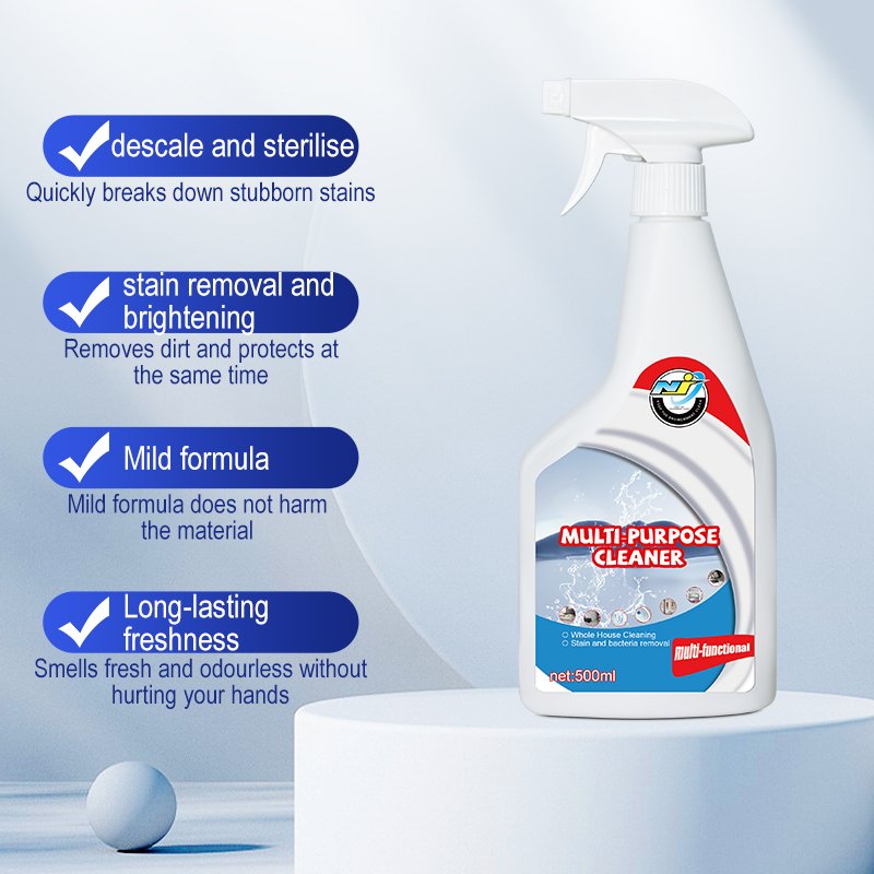 Multi-purpose Cleaner Quick Clean Stubborn Stains Odourless for Whole House Cleaning 500ml Large Capacity