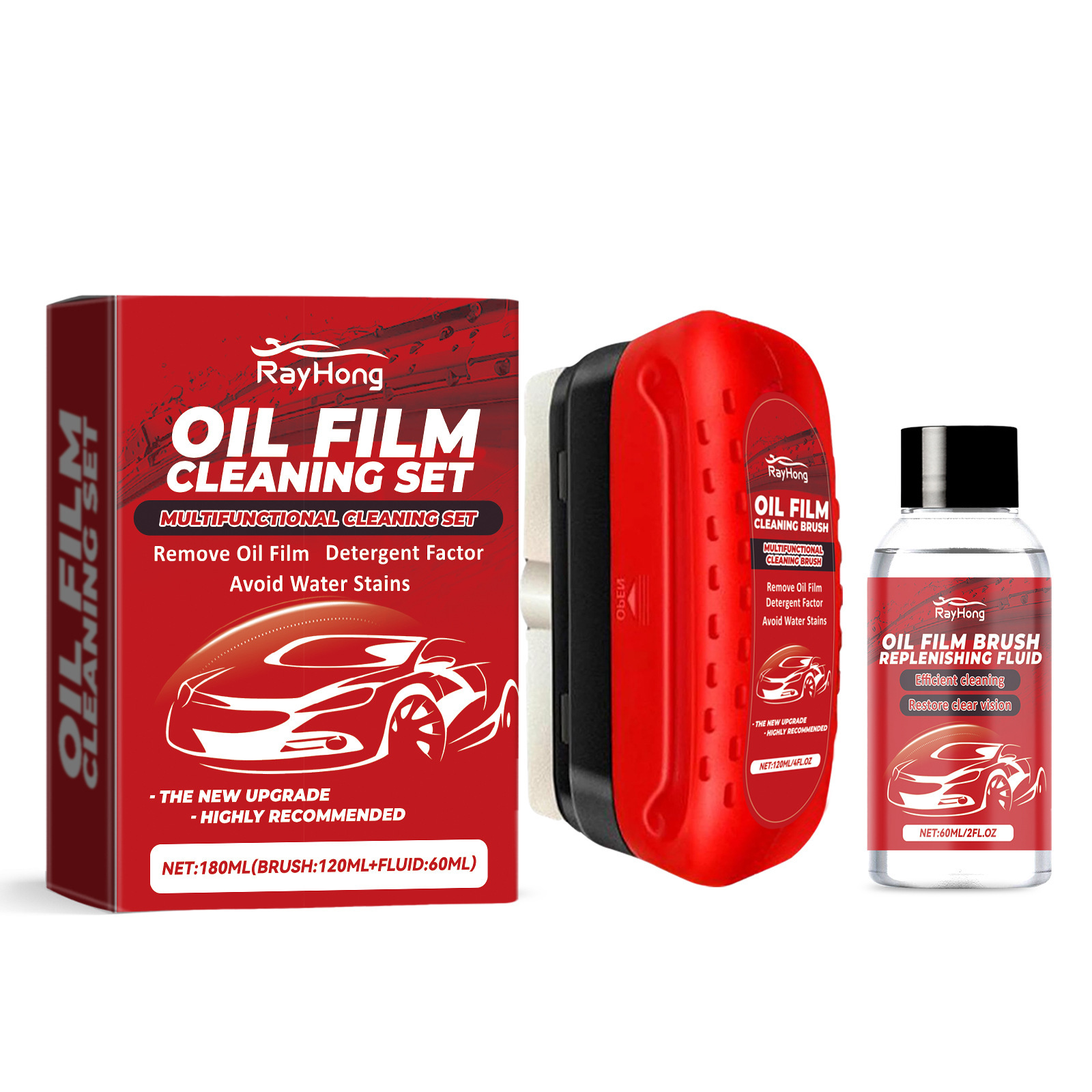 Auto glass oil film remover Powerful front inside windshield oil film stain removal glass oil film cleaning brush