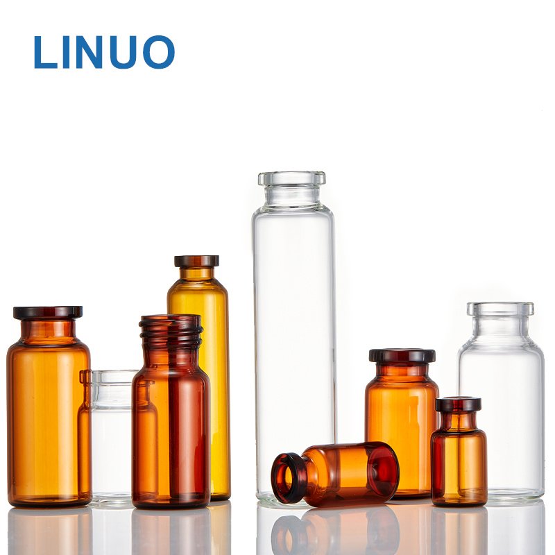 Hot sale pharmaceutical amber or clear pharmaceutical injection glass tubular vials for Organic Intermediate with caps