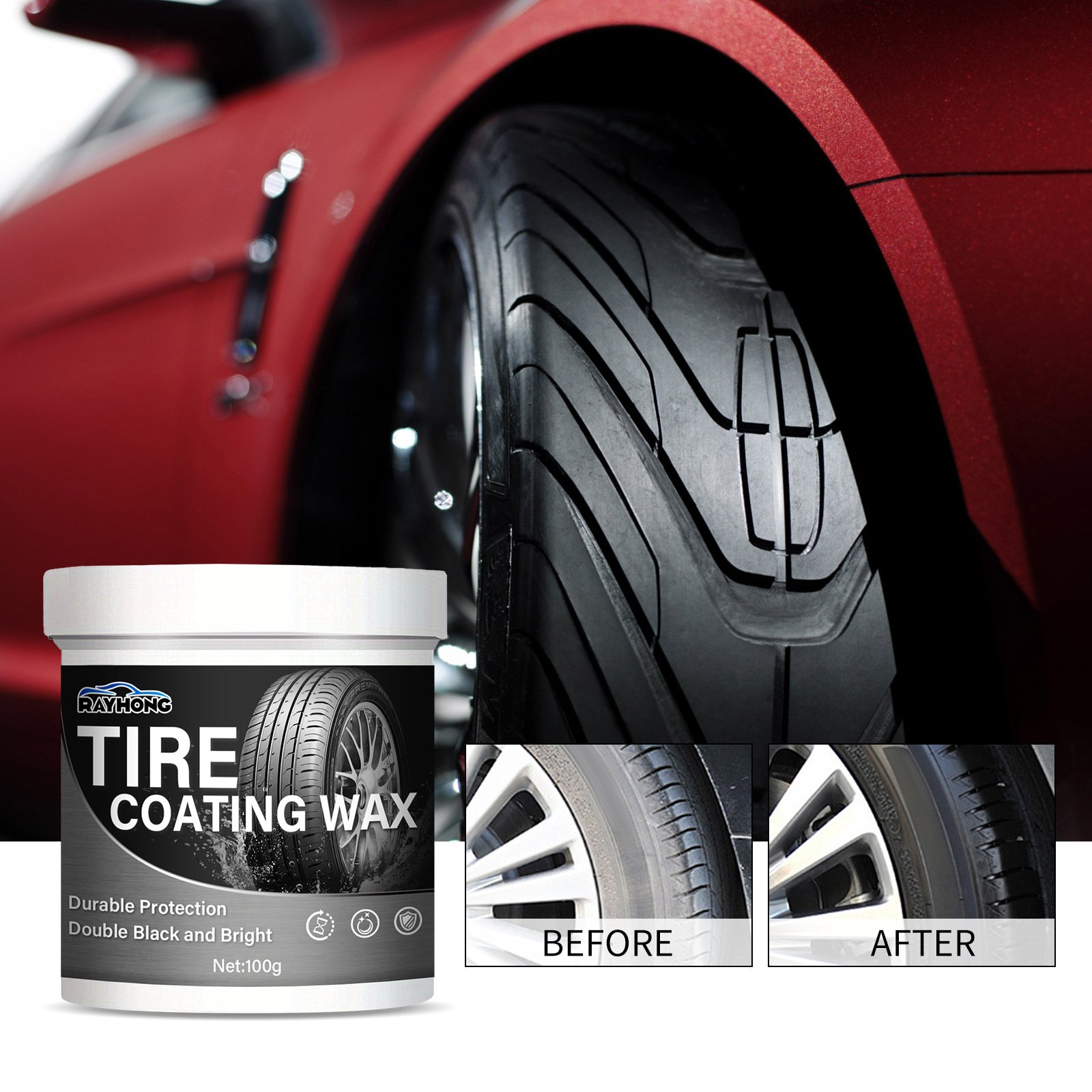 100g Car Tire Coating Wax Rust Removal Conversion Agent Cleaning Stain Remover Tire Cleaner Paste