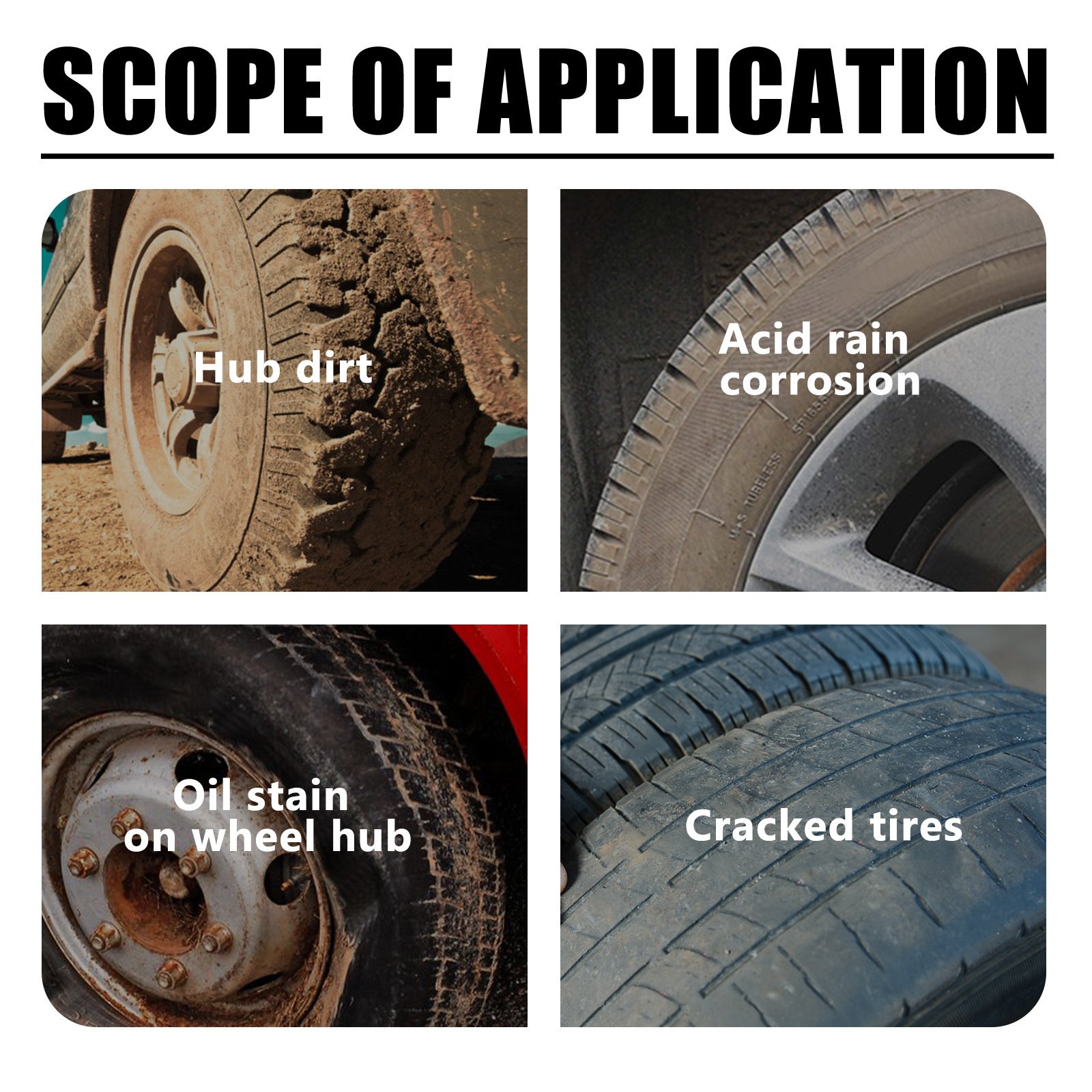 100g Car Tire Coating Wax Rust Removal Conversion Agent Cleaning Stain Remover Tire Cleaner Paste