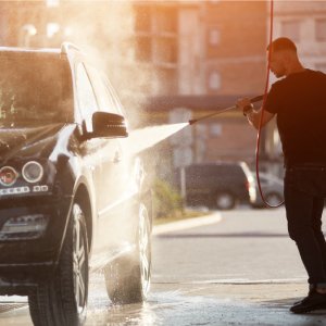 High concentrated car wash product a mix of detergent with sovent components that easily removes a wide variety of stains