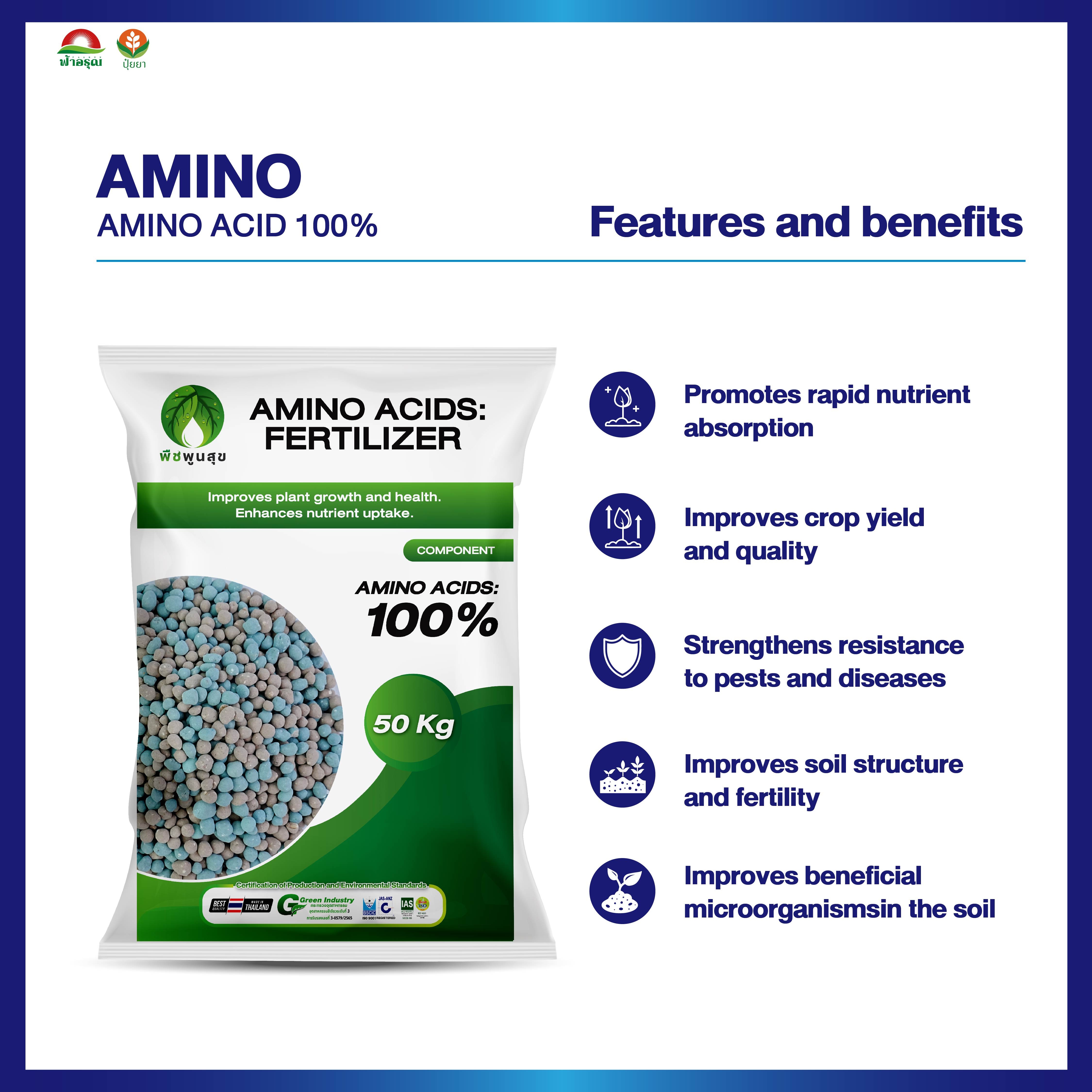 Organic Compost Amino Acid Granule Fertilizer Soil Conditioner for Plants Agriculture Directly from Thailand