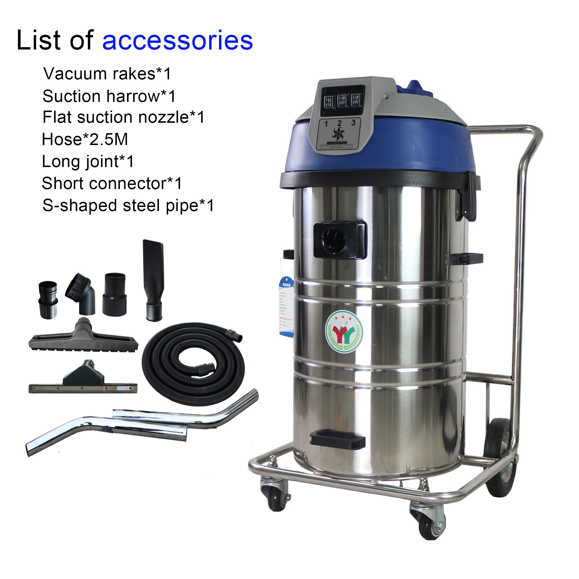 YYVAC 3600W Vacuum Cleaner 80L Wet/Dry Industrial vacuum cleaners floor care