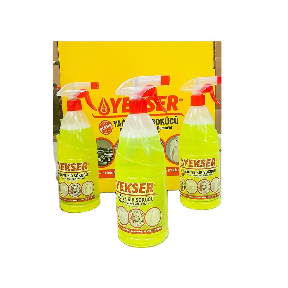 YEKSER Powerful Oil Stain and Dirt Remover cleaner ( 1000 ML x 12 )sink kitchen tile ceramic garden furniture motorcycle bicycle