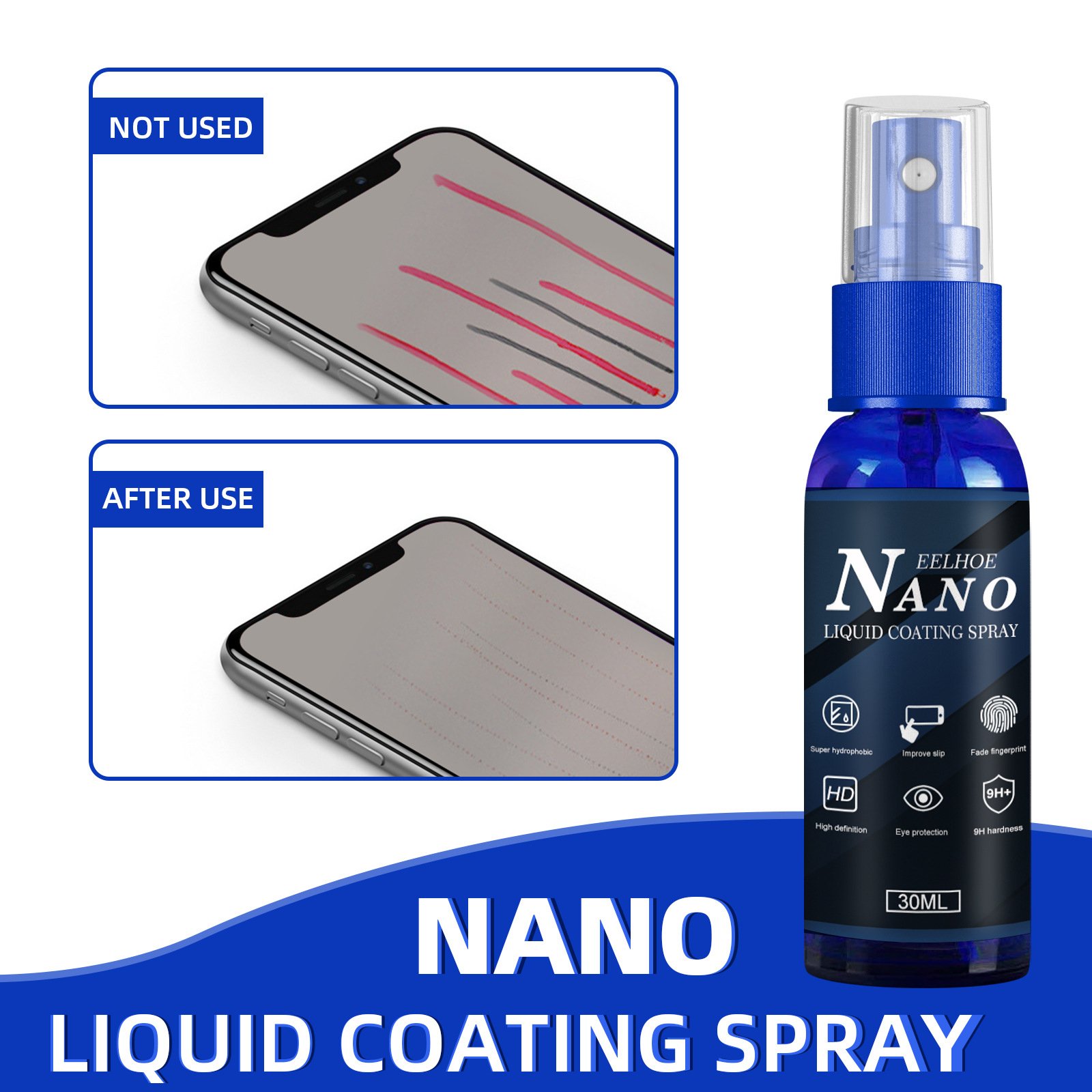 EELHOE Nano Coating Screen Waterproof Nano Coating Screen Protector Oil Proof Nano Coating Liquid For Phones