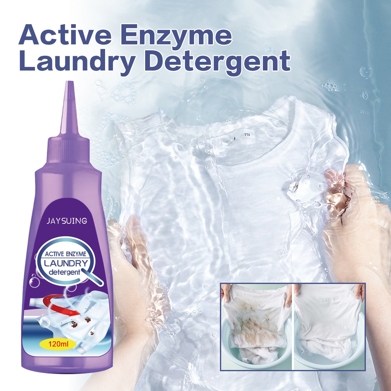 Jaysuing Wholesale Deep Cleaning Stains Remover Multipurpose Clothes Cleaner Active Enzyme Laundry Detergent Liquid