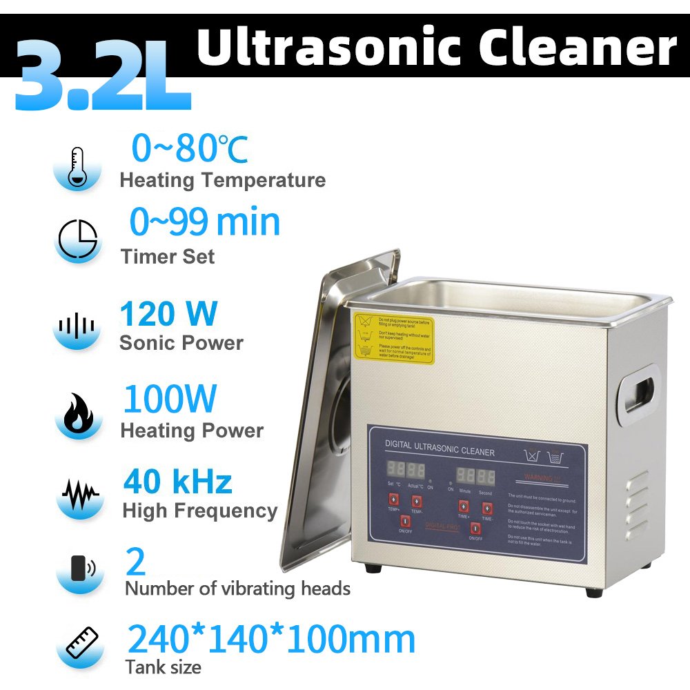38L 30L 10L Tullker Ultrasonic Cleaner 6L 3L 2L PCB Board Engine Parts DPF Mould Oil Rust Remove Ultrasound Cleaning Machine