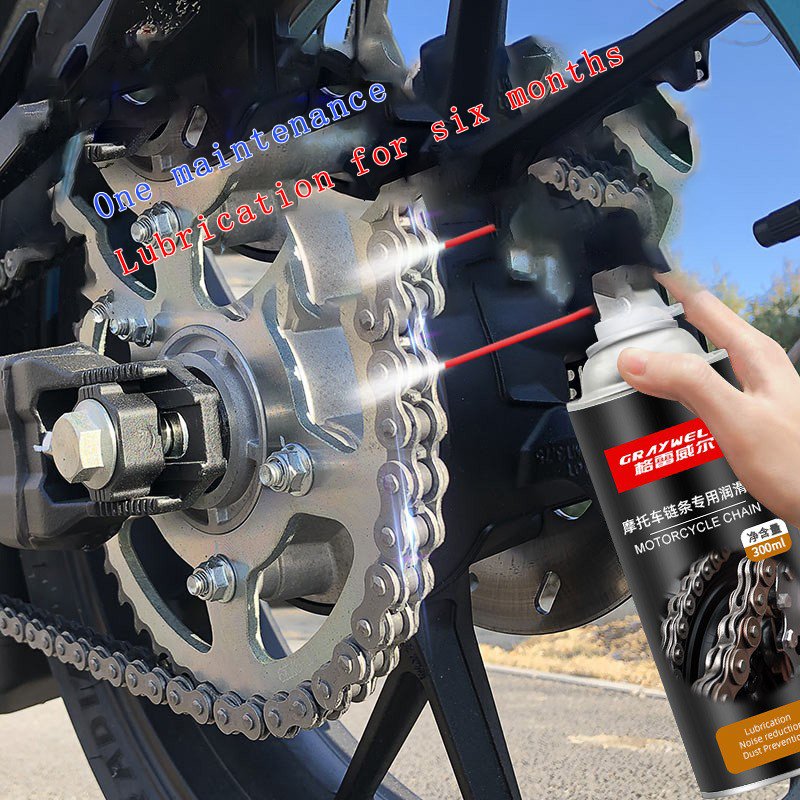 Motorcycle Chain Wash & Care Kit Quick Grease Oil Rust Stain Removal Cleaning Spray Aerosol Car Care Equipment