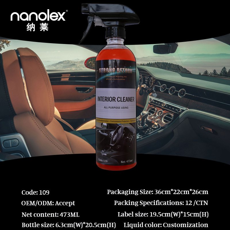Nanolex 109 pH Neutral Low Foam Car Interior Spray Cleaner Household Leather Sofa Carpet Stains Remover Wash Shampoo