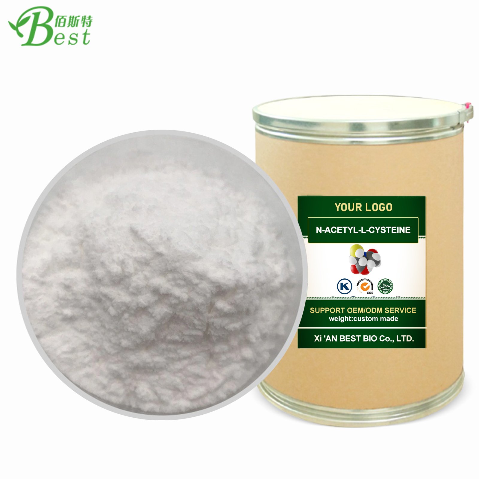 BEST NAC N-Acetyl L-Cysteine CAS 616-91-1 N-Acetylcysteine Powder 99% N-Acetyl-L-cysteine
