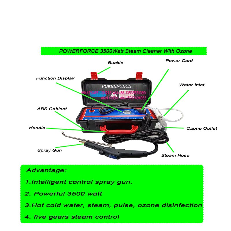 High Pressure Steam Cleaner 1700W Handheld Portable Steamer 3-5 Bar High Temp Pressurized Steam Cleaner Cleaning Machine
