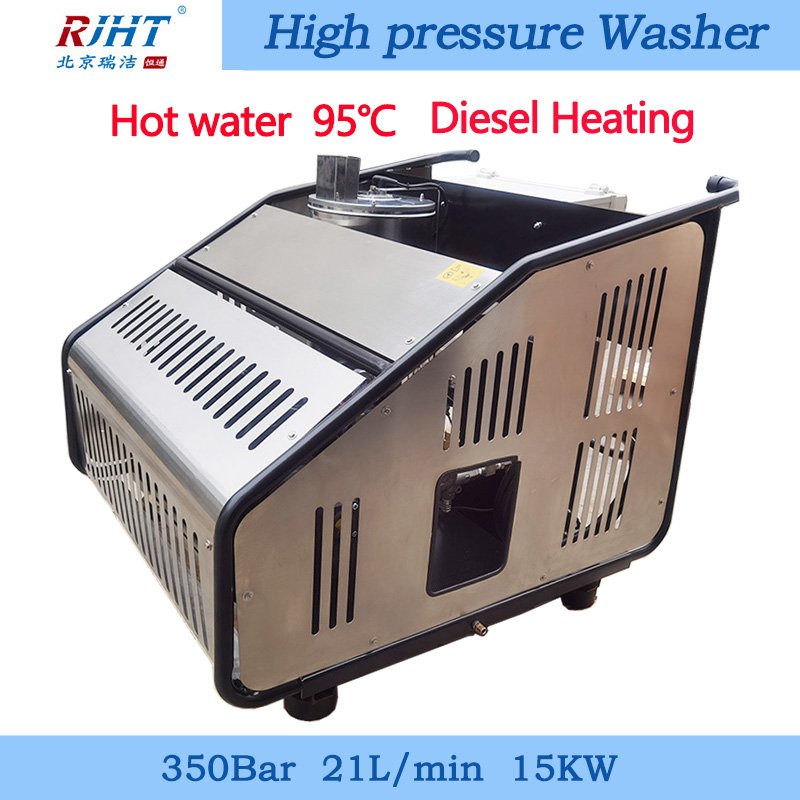 5000PSI 350bar 21LPM 15KW Diesel Heating Oilfield Drilling Heavy Oil Stains FarmsHot Water High Pressure Cleaning Machine