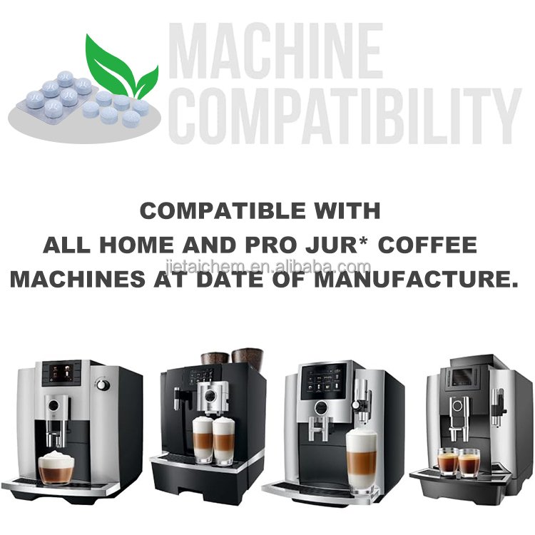 Cleaning agent removes oil stains, coffee machine cleaning tablets