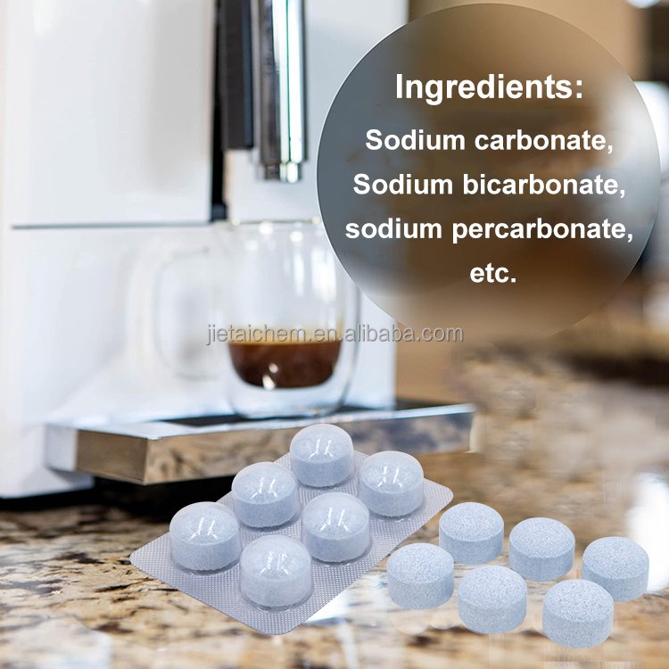 Cleaning agent removes oil stains, coffee machine cleaning tablets