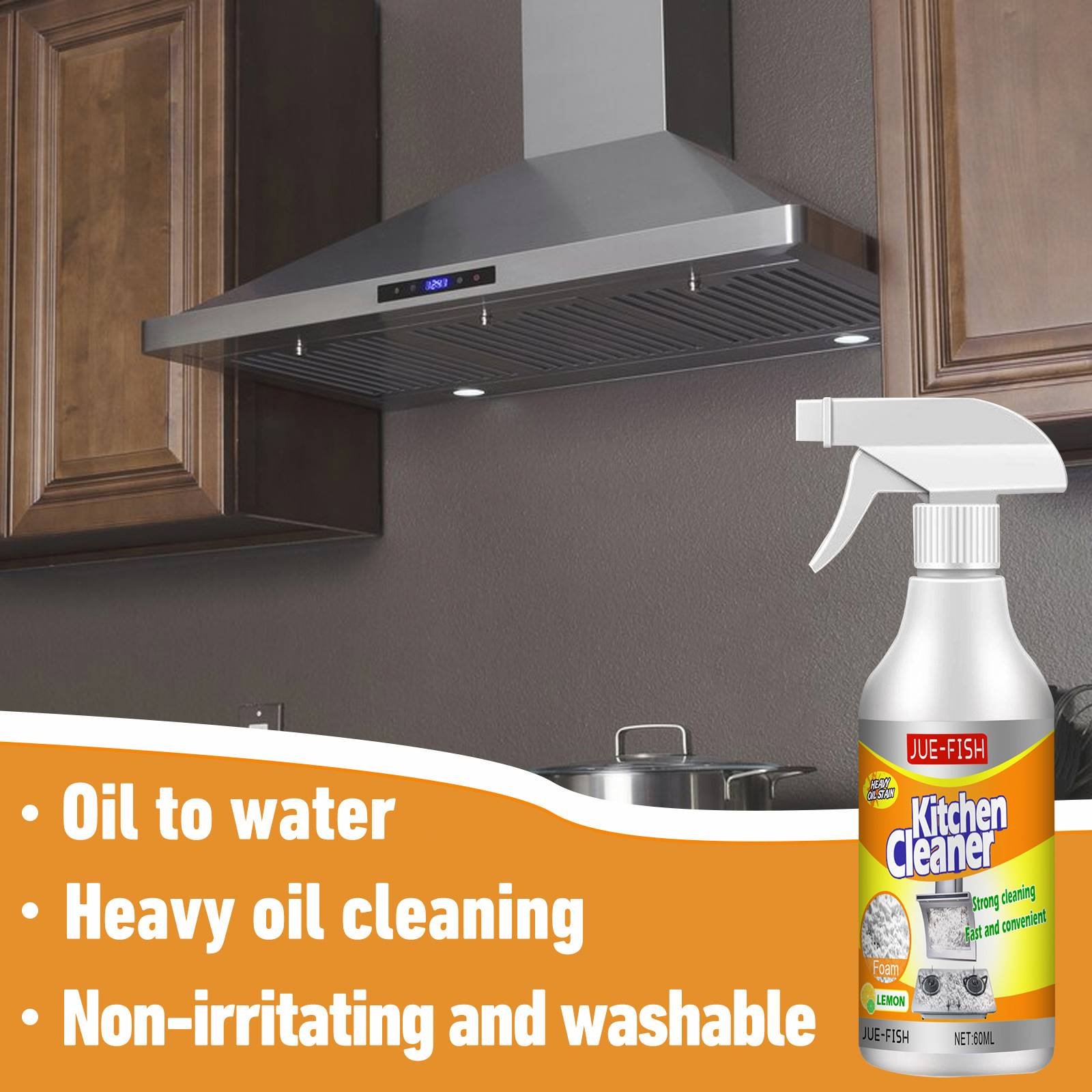 Jue Fish Household Kitchen Foam Cleaner Range Hood Oil Stain Net Weight Oil Stain Foam Cleaner Spray
