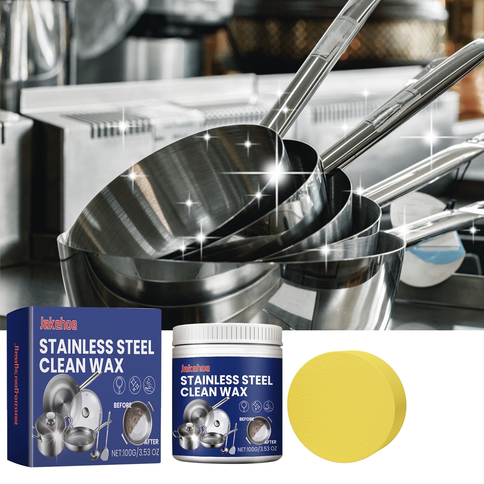 Private label Metal polishing wax Household kitchen range hood pot cleaning rust removal oil stain polishing cleaner