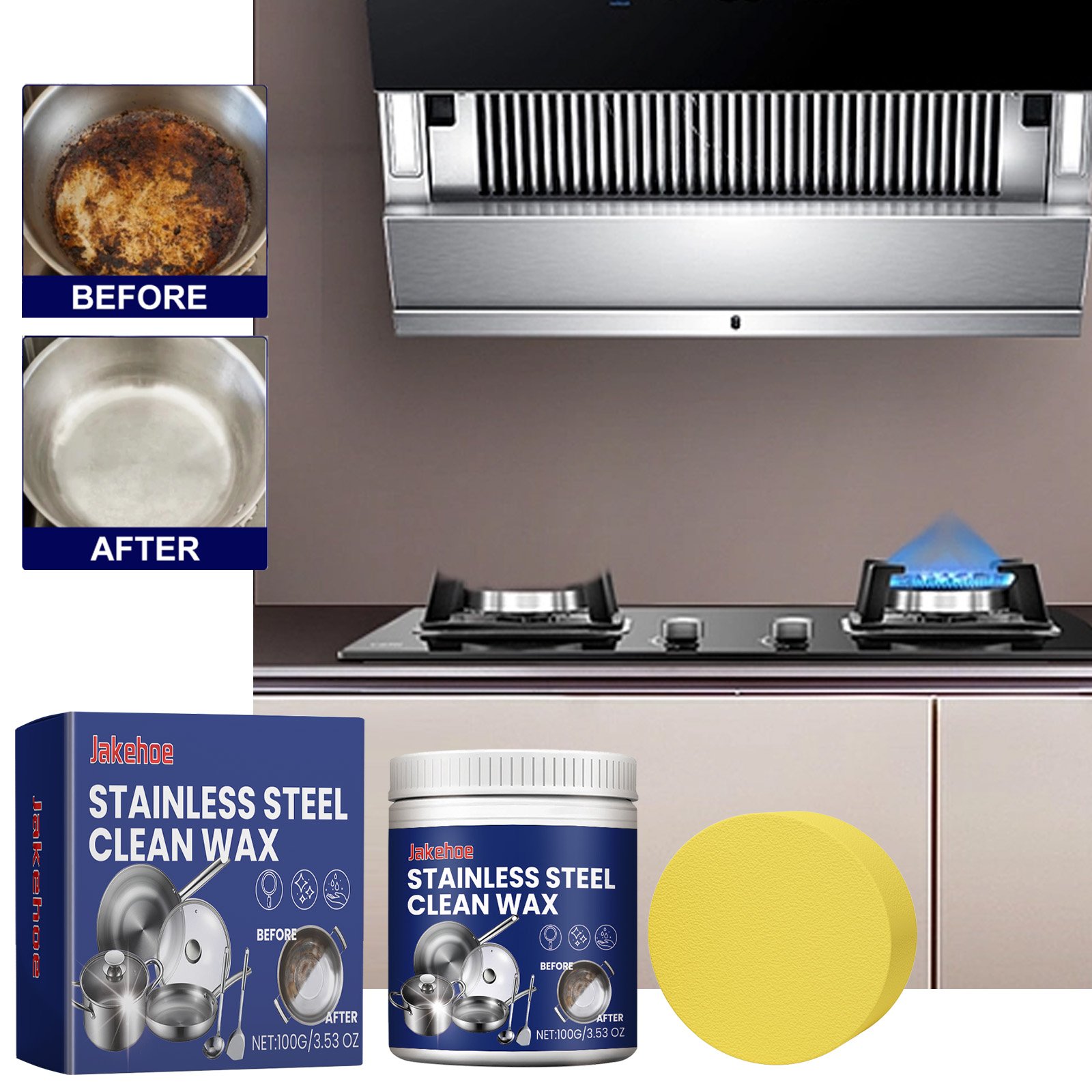 Private label Metal polishing wax Household kitchen range hood pot cleaning rust removal oil stain polishing cleaner