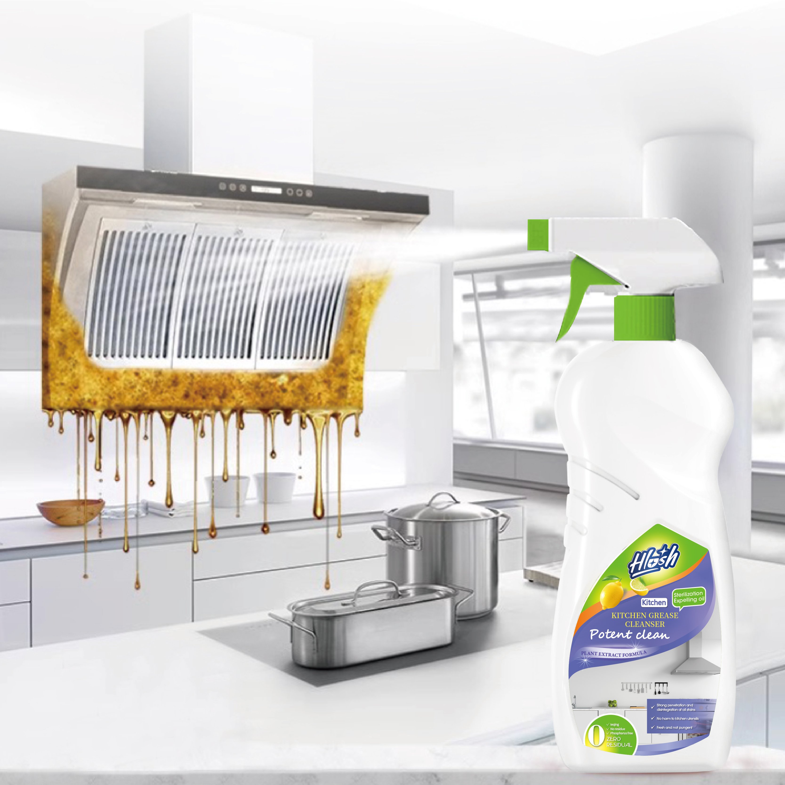 Top Sale Household Oil Stain Removing Cleaning Detergent Kitchen Cleaner Spray
