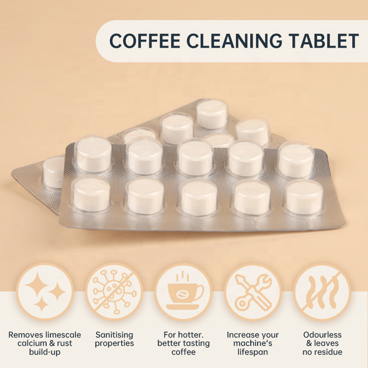 Professional 10 Count Coffee Machine Descaling Tablet Cleaner Coffee Machine Cleaning Tablets For Eliminates Coffee Residue Oils