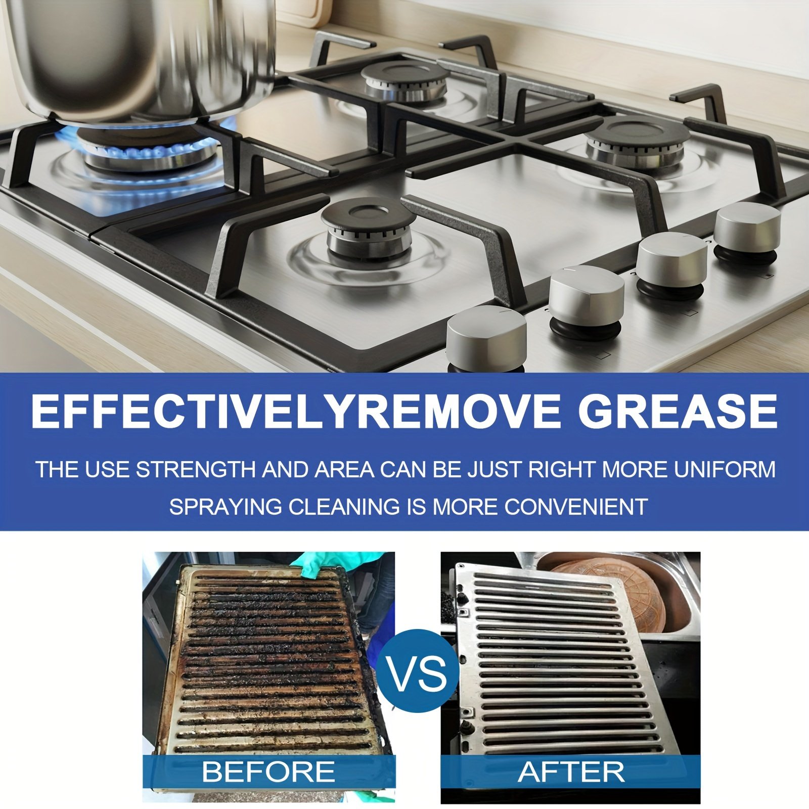 Multi-Purpose Household Kitchen and Cookware Large Capacity Fast Oil Removal Cleaner