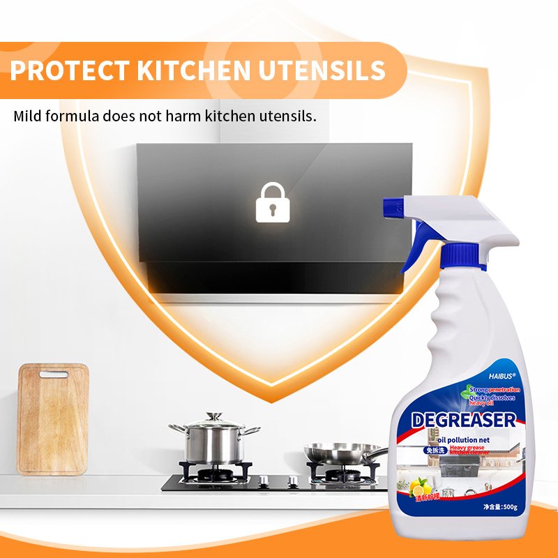 Gently and quickly disintegrates heavy grease and lemon-scented grease cleaner