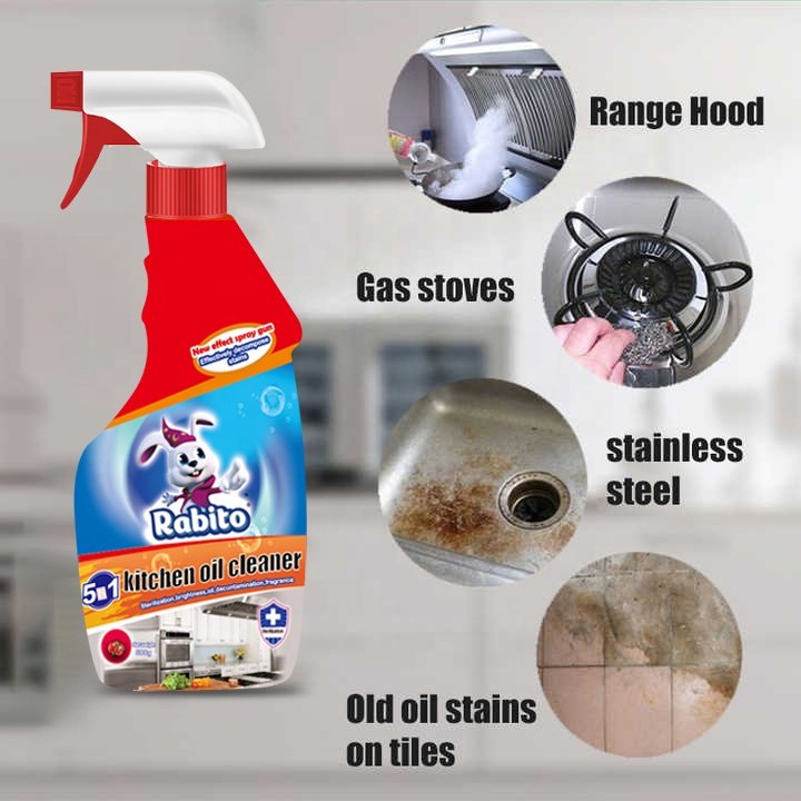 Factory Wholesale 5 in 1 Stubborn Oil Grease Removing Detergent Kitchen Oil Stain Cleaner Foam Spray