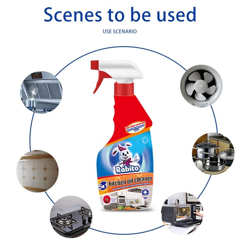 Factory Wholesale 5 in 1 Stubborn Oil Grease Removing Detergent Kitchen Oil Stain Cleaner Foam Spray