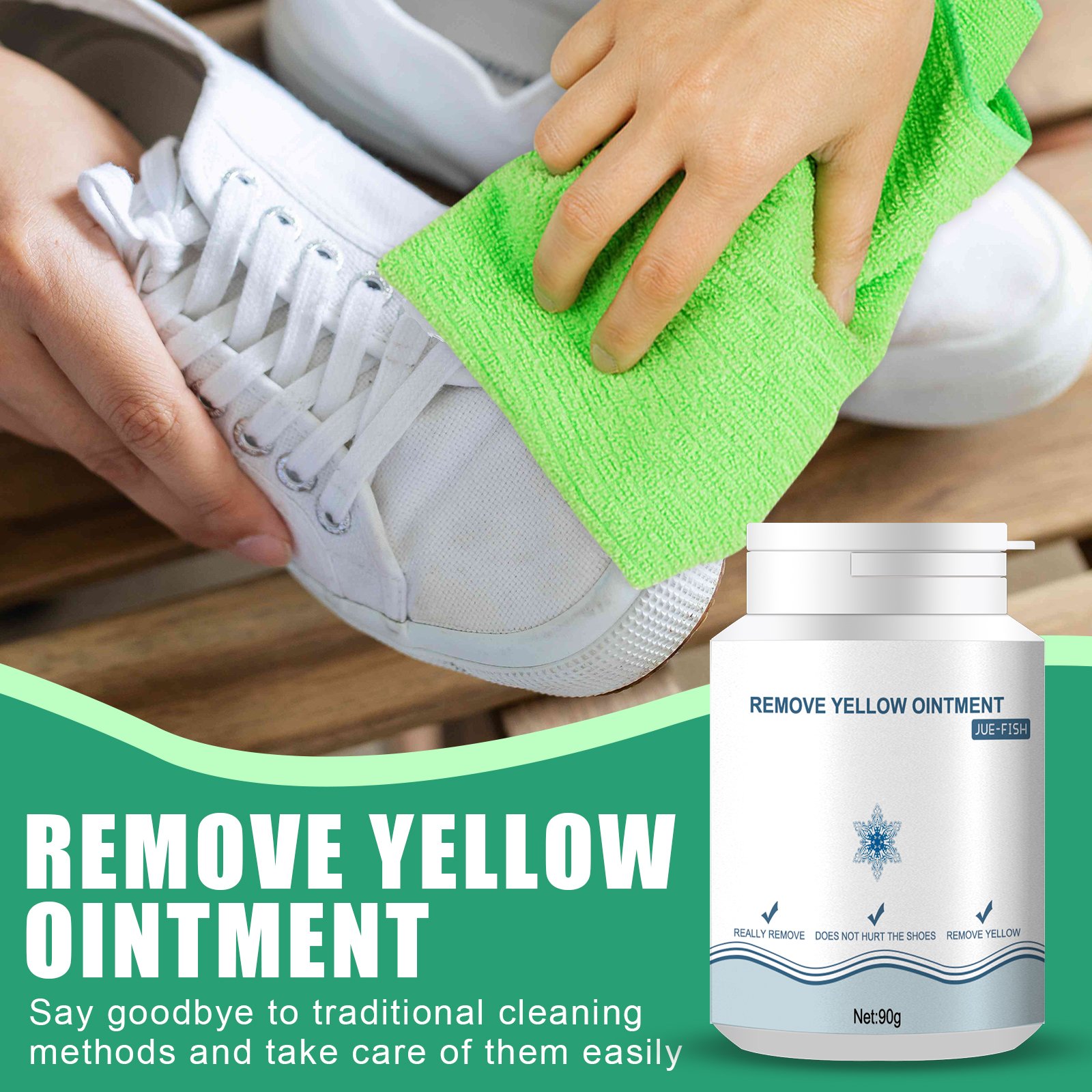 Jue-fish Sport Shoe Cleaner Remove Yellow Shoes Cleaner Set Sustainable Gentle Cleaning Products For Shoes