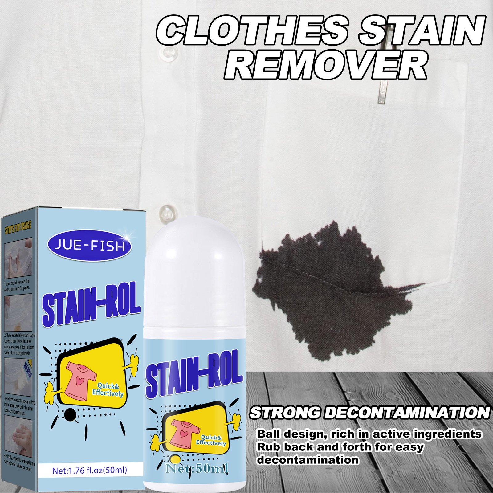 North Moon Portable Decontamination Brush Stain Pens Tool Cloth Removal Scrub White Clothing Roller Cleaner Ball