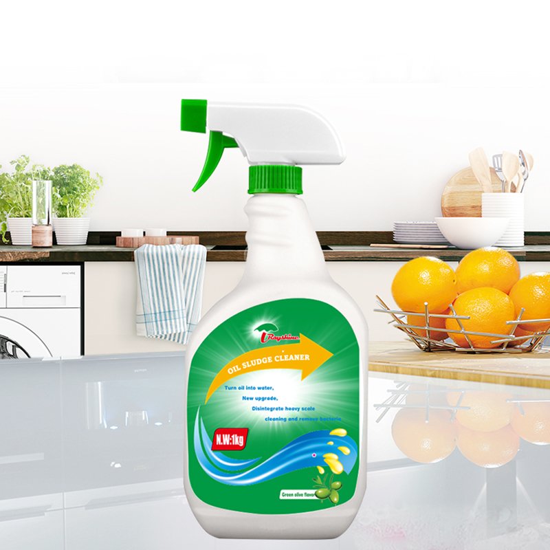 Rayshine eco-friendly home grill oven grease oil stains remover for kitchen Bathroom cleaning liquid 500G/ bottle