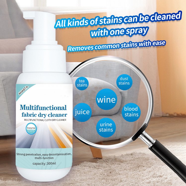 Oem Label Fabric Cleaner Non-washable Sofa Carpet Dry Cleaning Agent Natural Formula Laundry Spot Off Stain Remover Spray