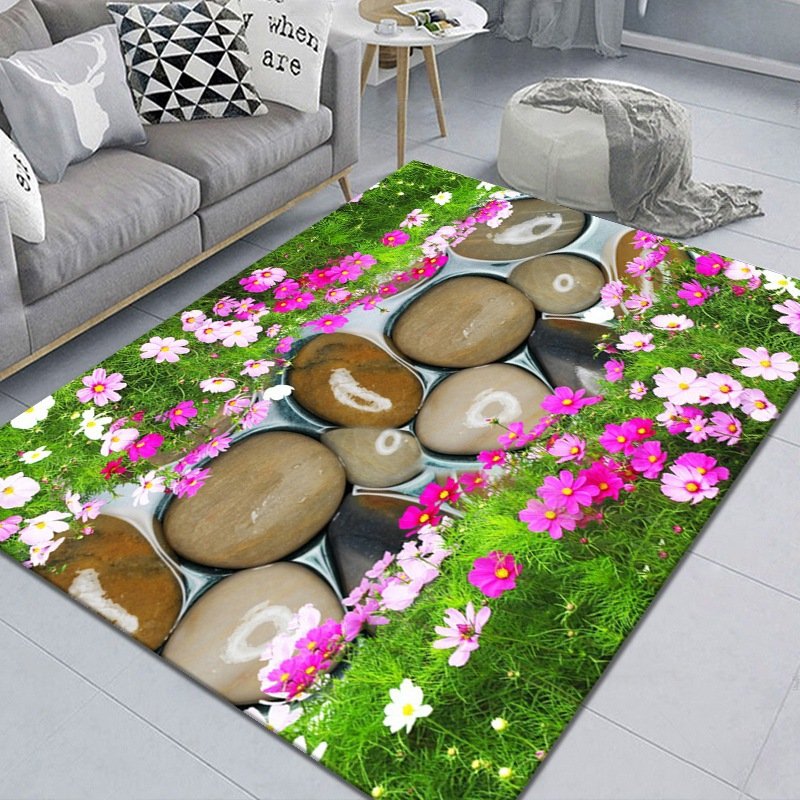 Machine Washable Floor Mats Coffee Table Mat Wholesale Living Room Carpet Fully Covered Area Rug Printed Carpets