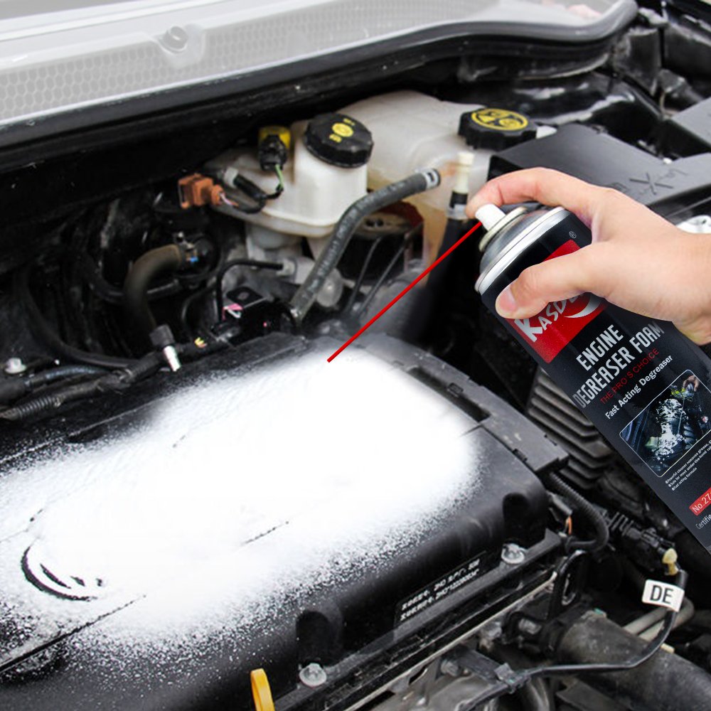 Low moq heavy duty foam foaming car engine degreaser cleaner spray for auto wash surface parts bay oil grease dust stain remover