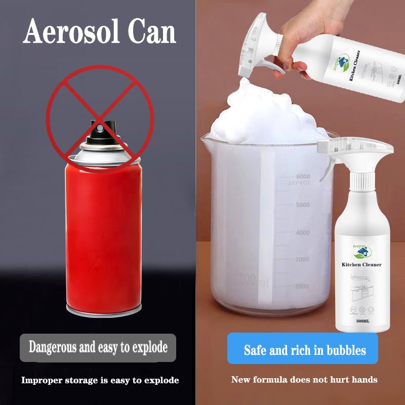 High quality powerful foam stain grease remover oil kitchen detergent range hood bubble cleaner spray Kitchen degreaser