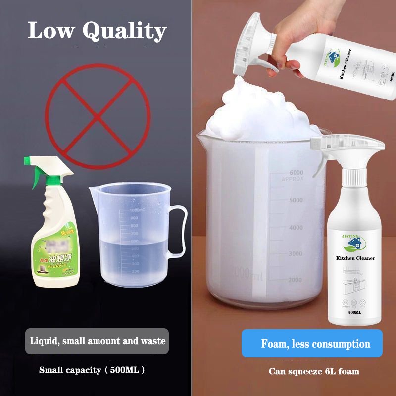 High quality powerful foam stain grease remover oil kitchen detergent range hood bubble cleaner spray Kitchen degreaser