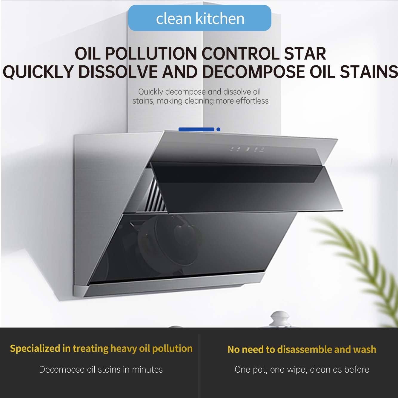 Fascinating Price New Type 500ml * 2 Dirt Easily Natual Magic Kitchen Cleaner Kitchen Oil Stain Cleaner