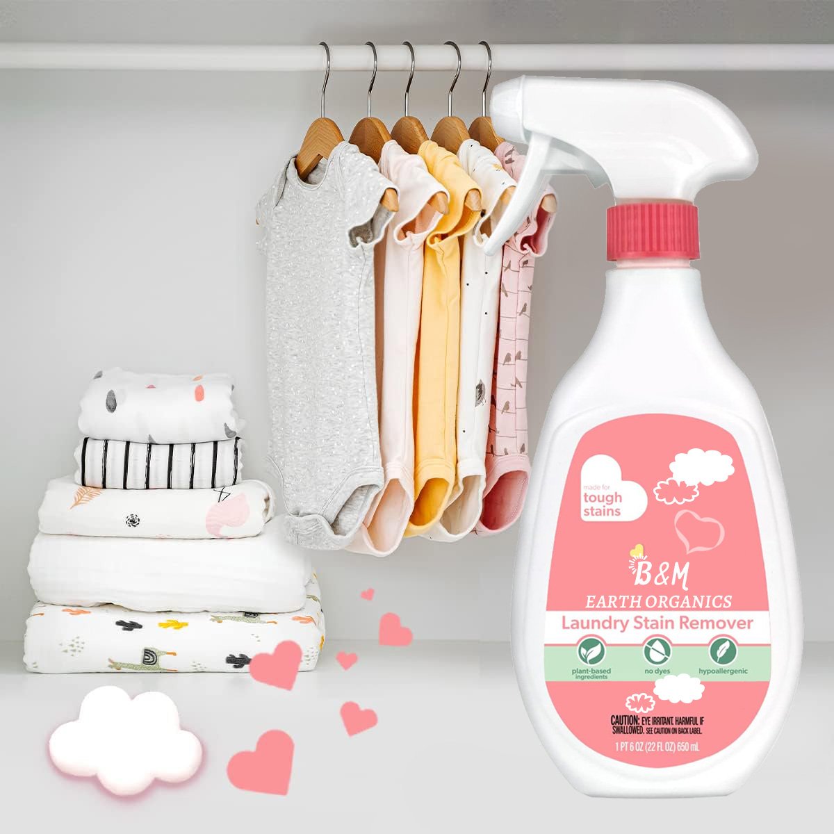 Stain Remover for Baby Clothes Laundry Stain Remover Spray Hypoallergenic Stain Treater