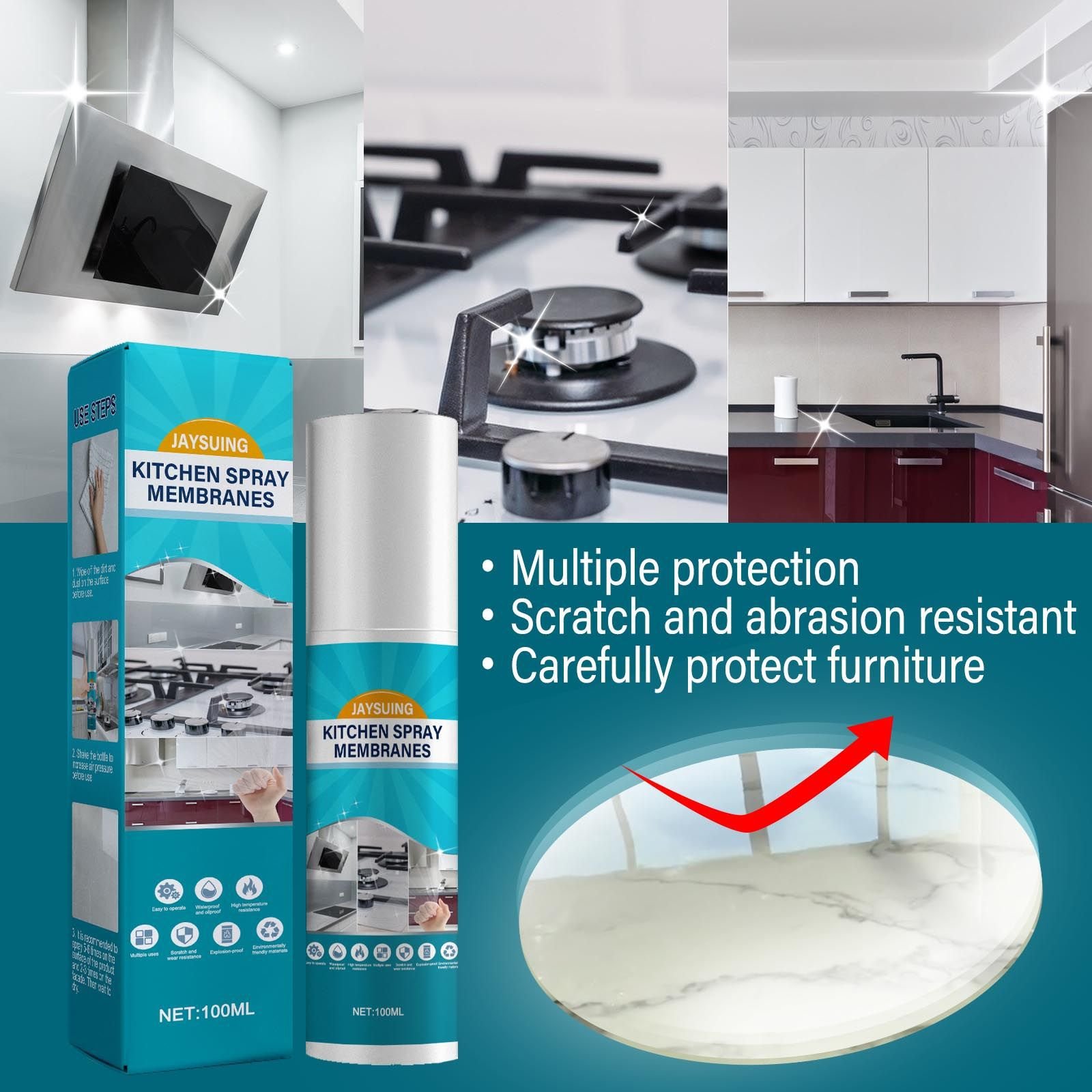 Jaysuing Deep Cleansing Oil Proof Stain Remove Multipurpose Kitchen Cleaner Protective Degreaser Kitchen Cleaner