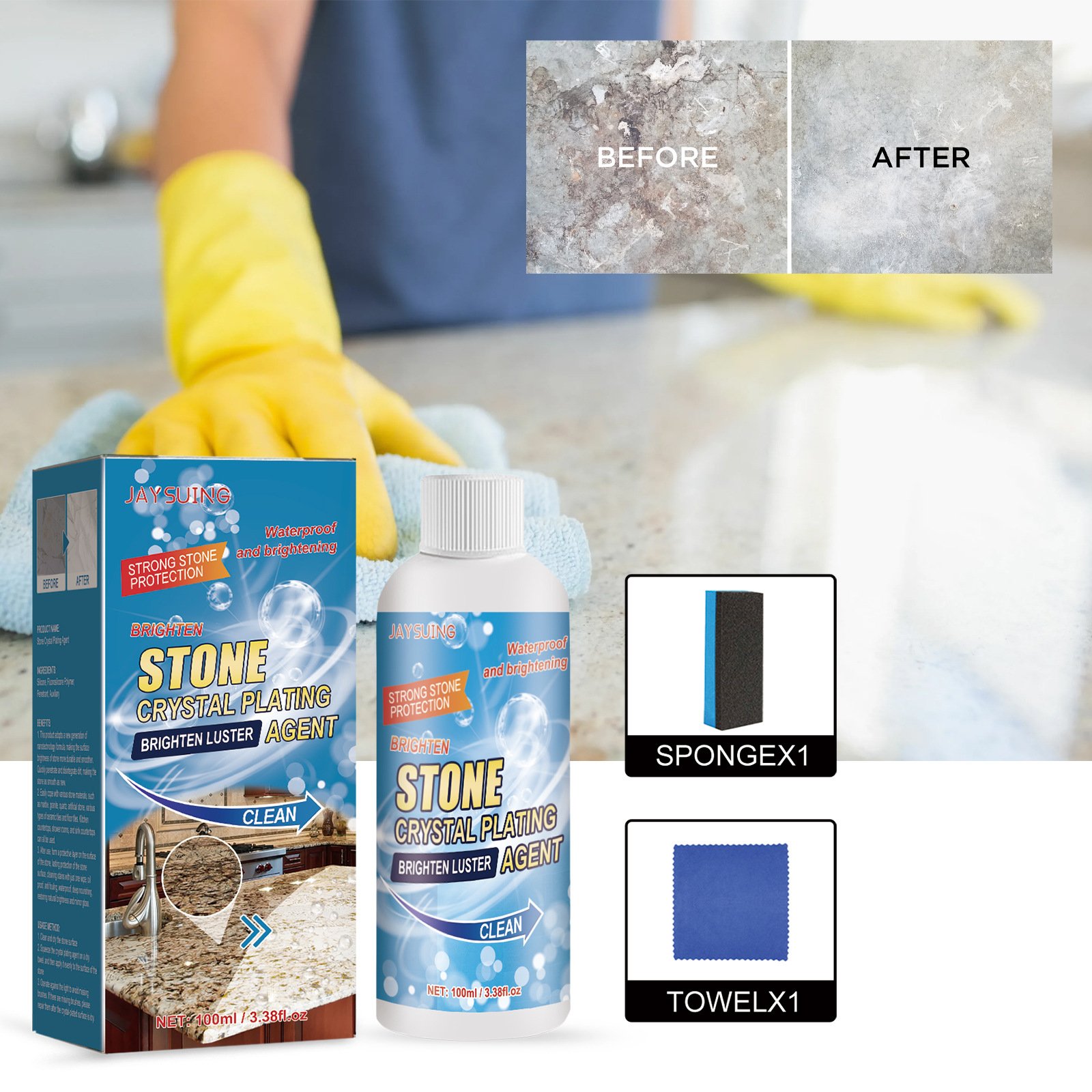 Jaysuing Wholesale Removing Brightening Floor Cleaner Stone Crystal Plating Agent