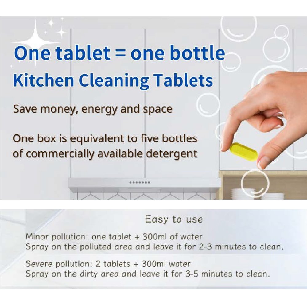 kitchen cleaning tabs remove oil stains and dirt cleaner 10g tab become 300ml detergent eco friendly