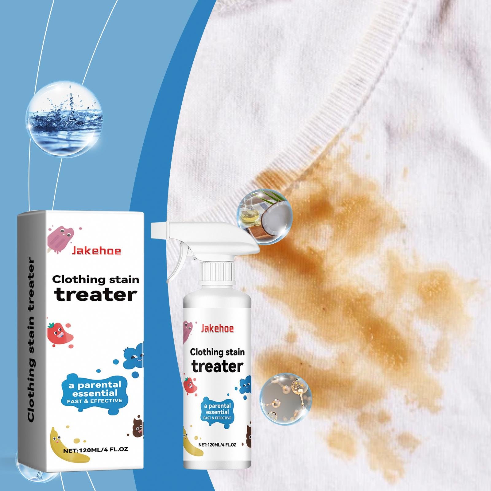 Jakehoe Detergent Dry Cleaner For Stubborn Stains Laundry Washing Quickly Stain Remover Cleaning Liquid Clothes Carpet Spray
