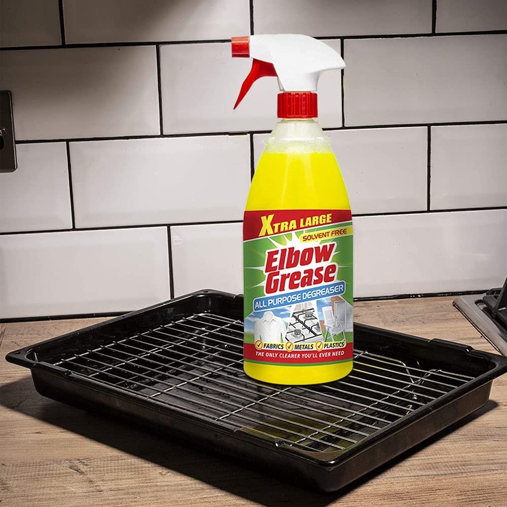 All Purpose Degreaser Spray Remove Grease and Oil Stains From Kitchen & Bathroom Surfaces and Clean Fabrics Carpets Plastics