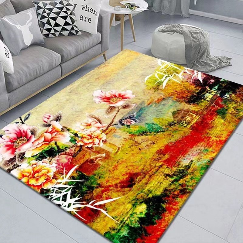 high-quality 6' 5 x 8 7" x 9' size classical vintage design white and grey glow in the dark round area rug for boys