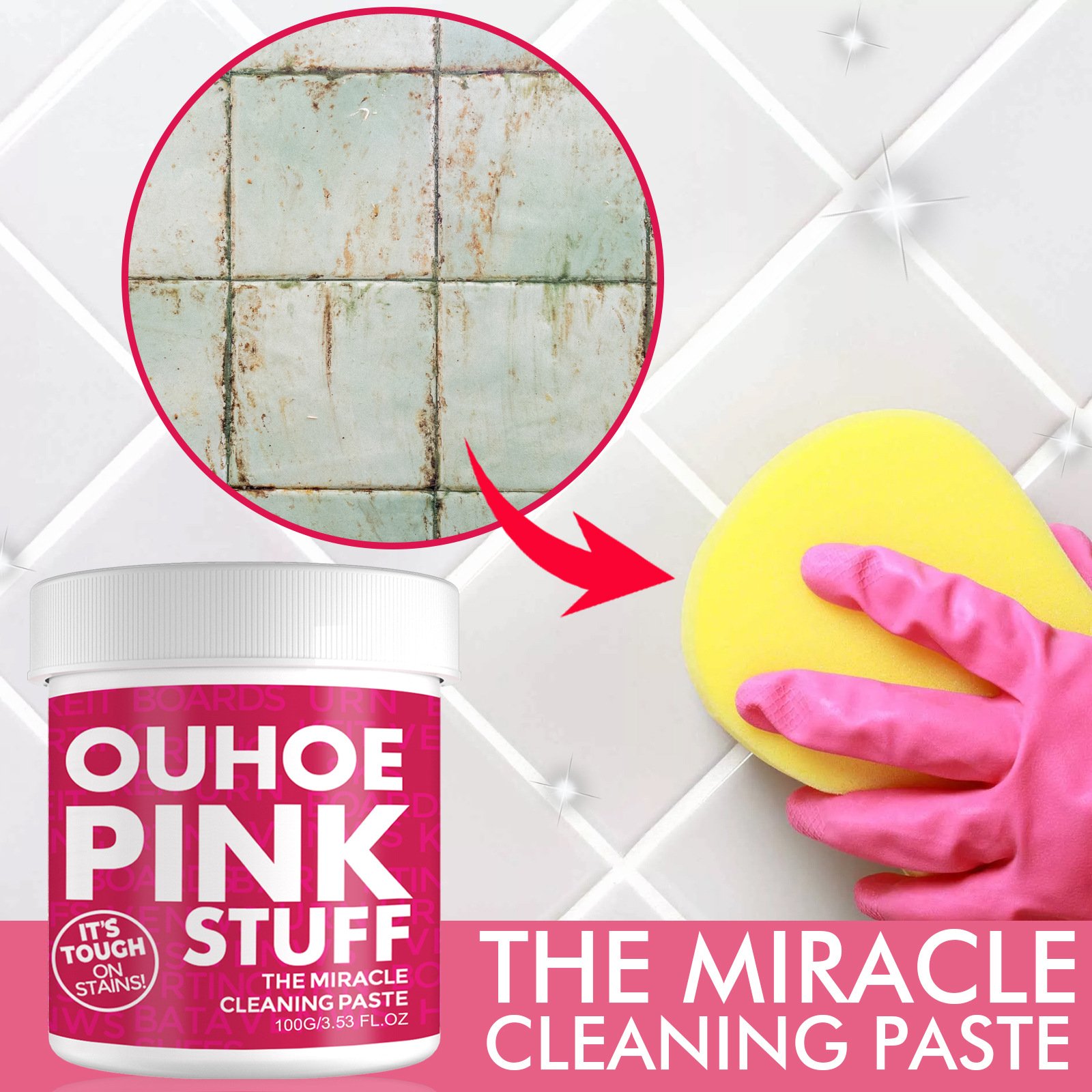 Eco Friendly OEM&ODM Kitchen Remover Oil Stainless Cleaner Pink Stuff Miracle Cleaning Paste All Purpose
