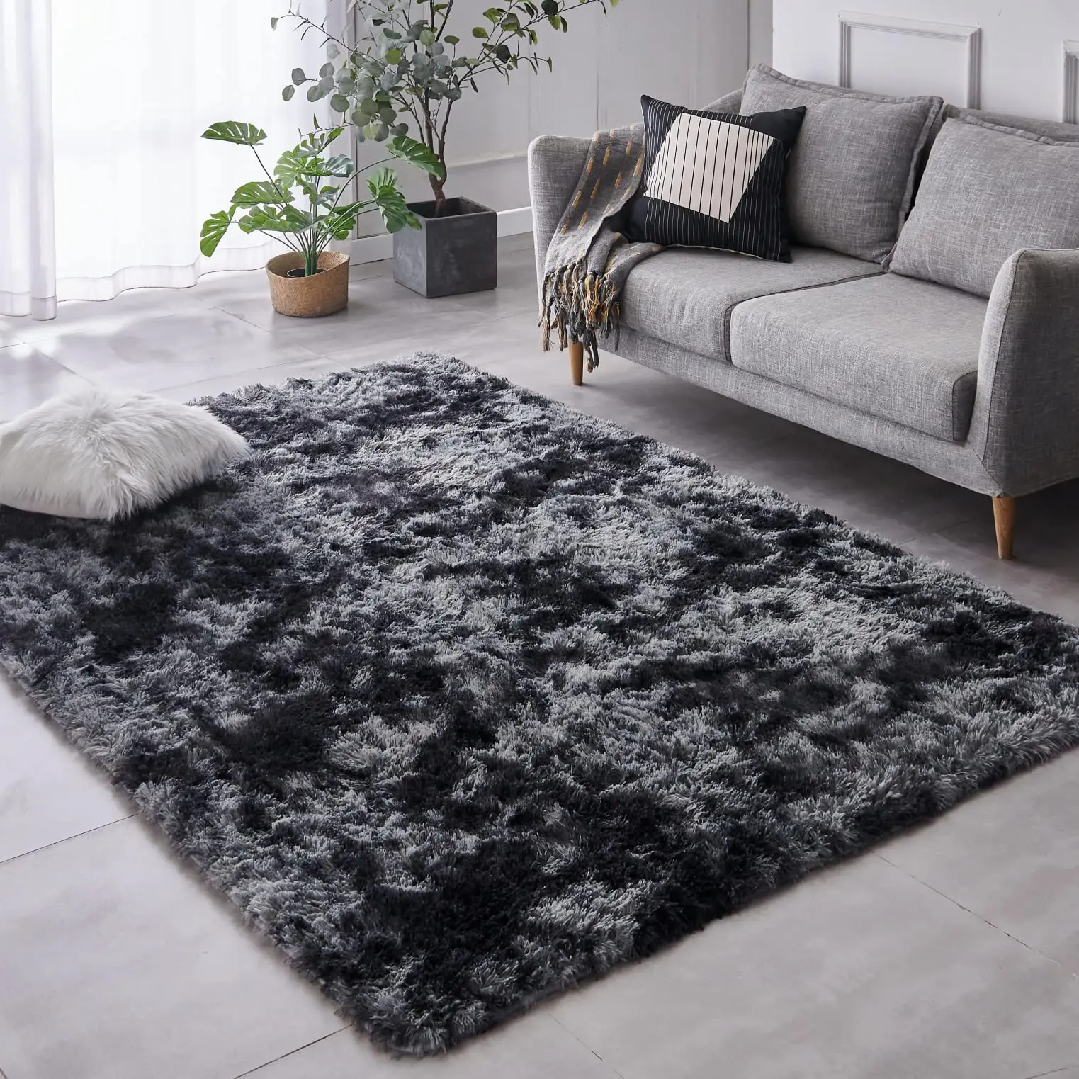 printed gray abstract custom big size large decoration fluffy shaggy cotton marble commercial for bedroom area rugs