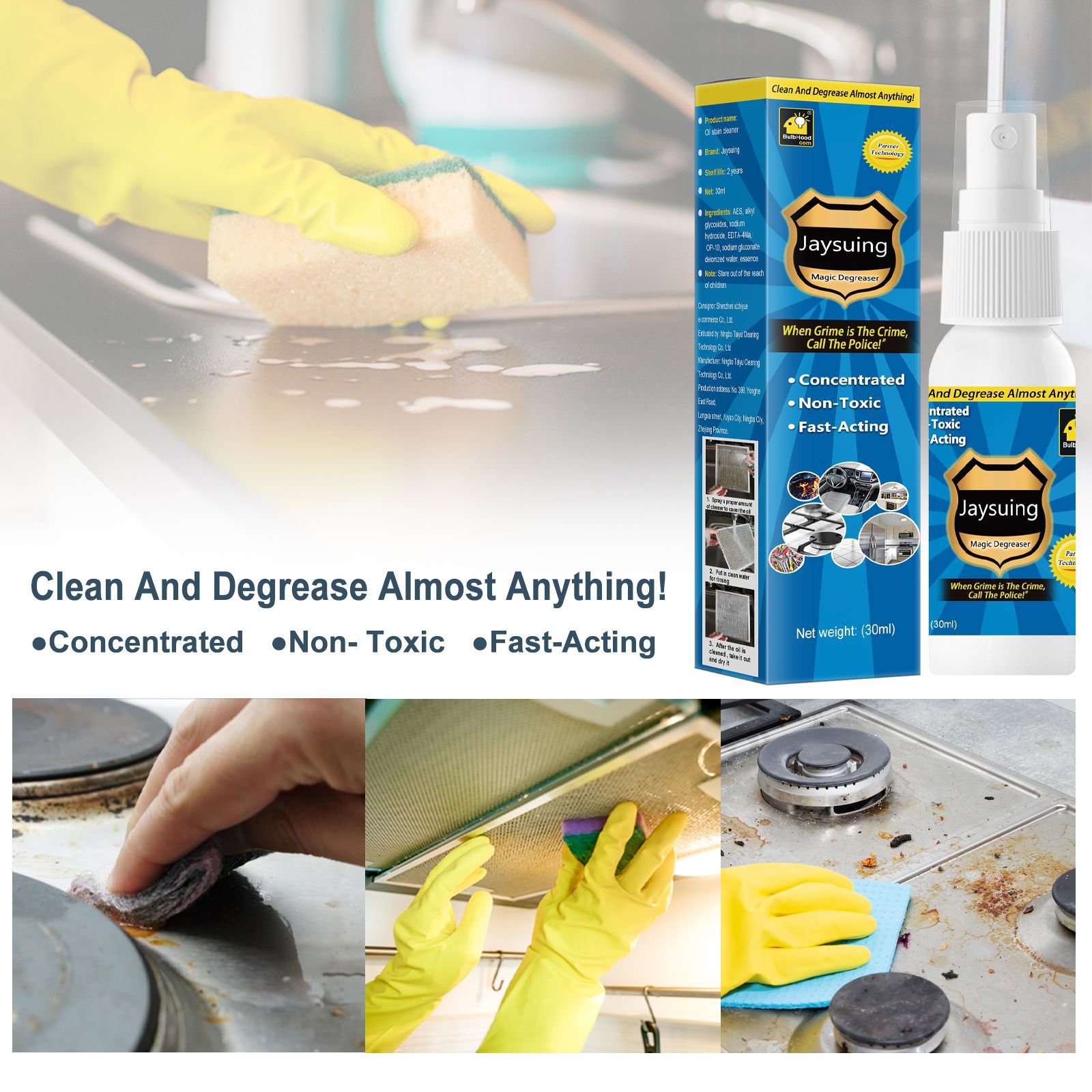 OEM Oil Stain Cleaner Household Kitchen Degreaser Grease Cleaner MultiPurpose Foam Bubble Cleaner Spray Kitchen Oil Remover